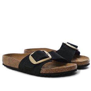 Birkenstock Women's Black Madrid nubuck with brass Buckle
